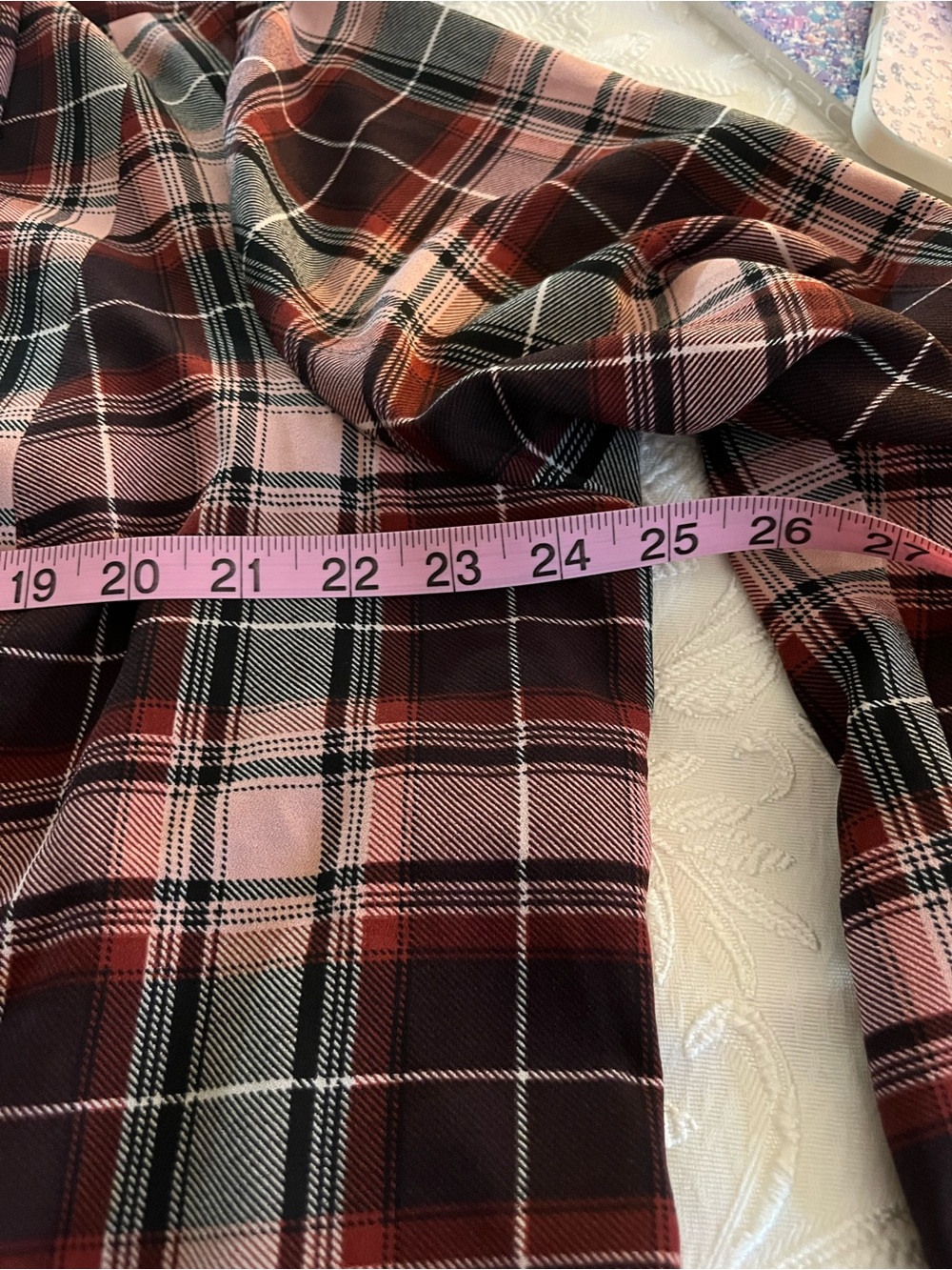 torrid Pink and Black Plaid Open Blazer Jacket - Picture 8 of 9